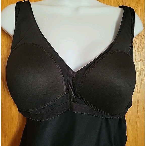 Lands' End Women's 18D Black Tankini Top Swim XL Side Tie Solid V-Neck S1029 - Picture 6 of 9